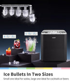 Comfee 33lbs Countertop Bullet Ice Maker, Self-Cleaning, with Ice Scoop