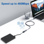 RAVIAD USB Splitter 3 Port, 1 Male to 3 Female USB 2.0 Extension Cable 1M