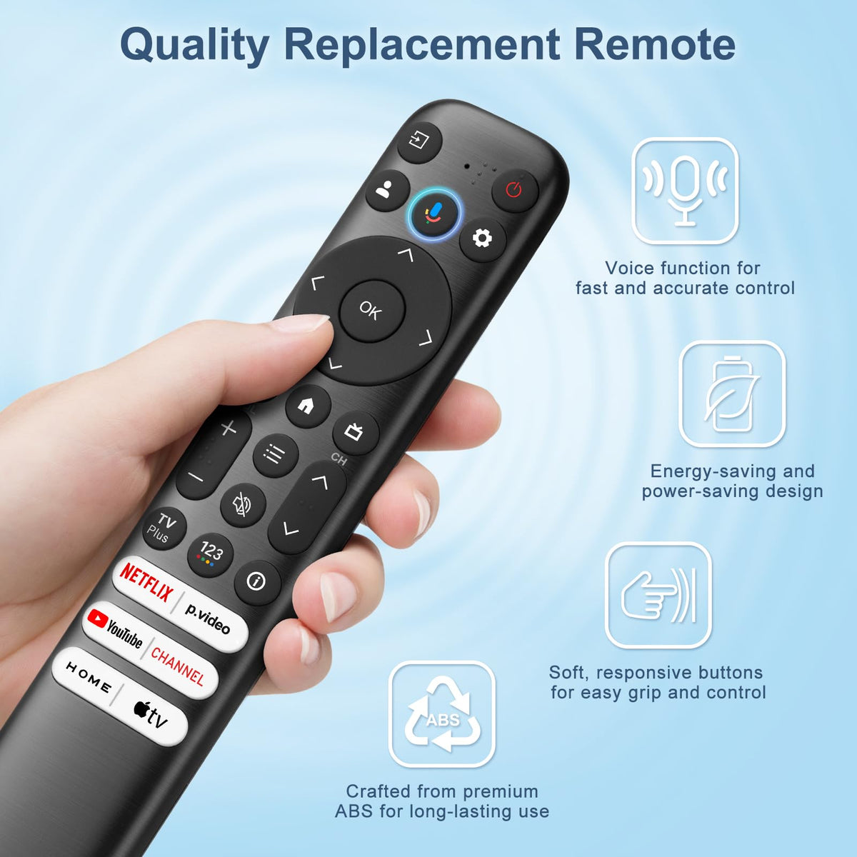 Only for TCL Google TV Remote Control Replacement, Responsive, No Setup