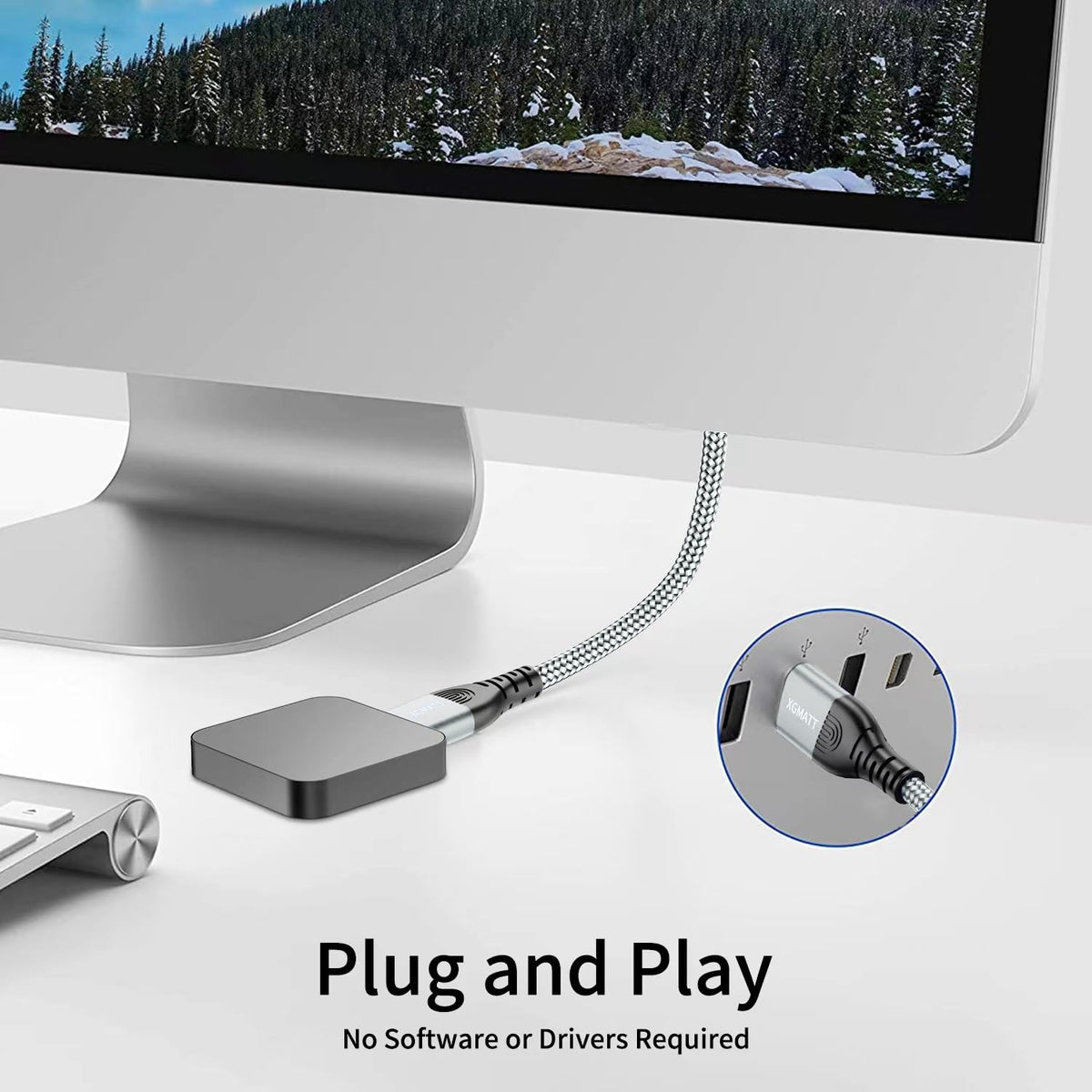 USB 3.0 Cable 1M,5Gbps High Speed Transfer USB to USB Cable USB 3.0 A to A Data Cable Braided Compatible with External Hard Drive/Laptop Cooling Pad/Docking Station/PC/TV/DVD/Printer,Grey