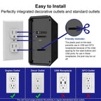 Multi Plug Wall Outlet Surge Protector with 6-Outlet & 4 USB Ports(2USB-C)