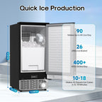 ICEPURE Nugget Ice Makers Countertop with App, Portable Ice Machine