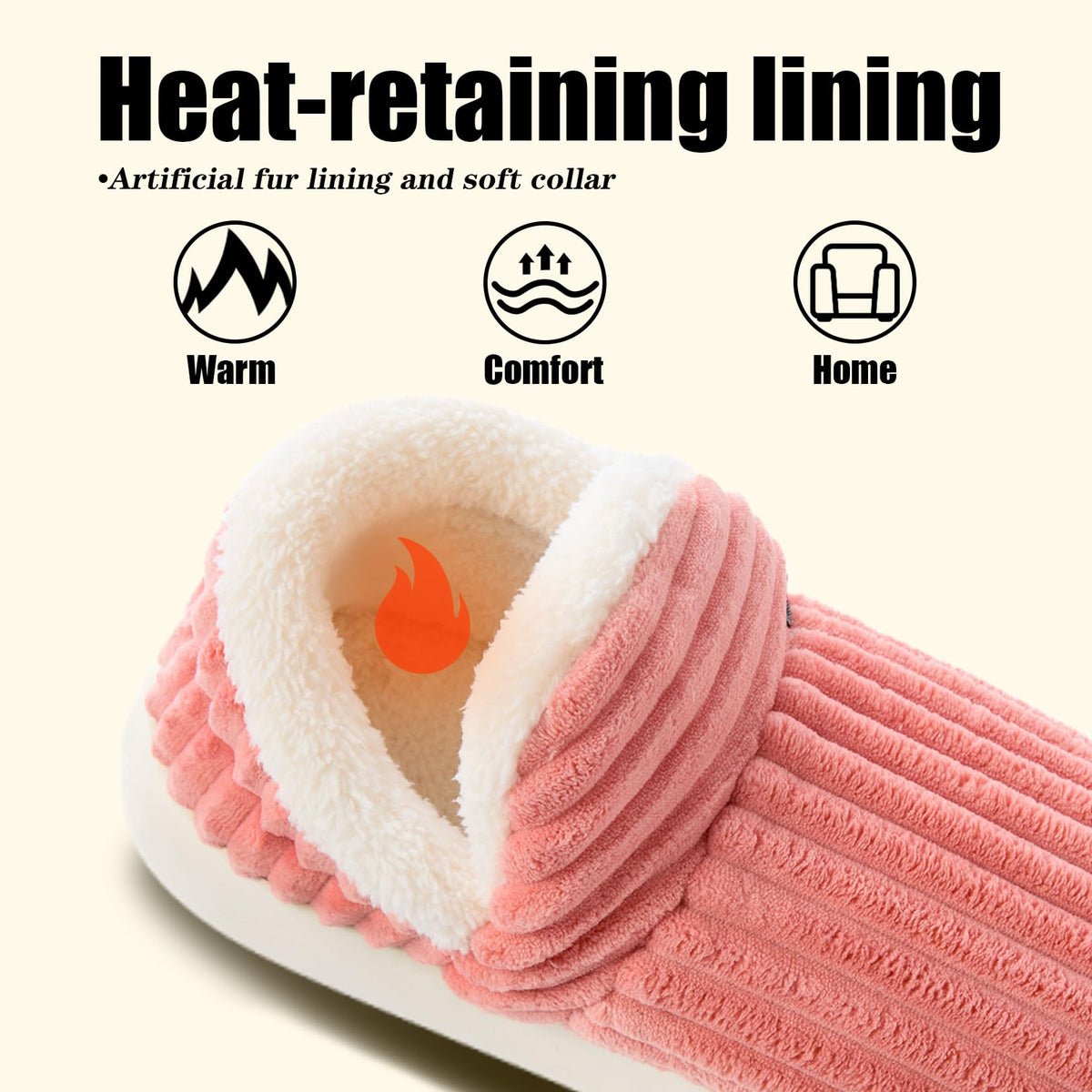 Misolin Slippers Women Clouds Bootie Corduroy Memory Foam Warm House Shoes