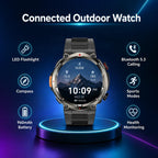Blackview Military Smart Watch for Men (Answer/Make Calls), 1.45" Fitness Tracker with 100-Day Battery/Flashlight/Compass/Heart Rate/SpO2/Sleep, 150+ Sports IP68 Waterproof Smartwatch for iOS Android