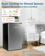 3.2 Cu Ft Mini Fridge with Freezer, Single Door Upright Freezer