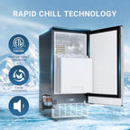 EUHOMY Nugget Ice Maker Countertop with Handle, Max 40lbs Daily Sonic Ice