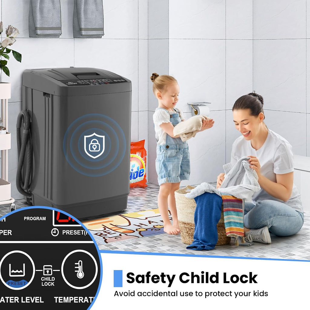 Nictemaw 2.8 Cu.ft. Portable Washer with Drain Pump, 20 lbs Capacity