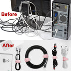 24Pcs Silicone Cable Ties, Cord Organizer Cable Management-Multi