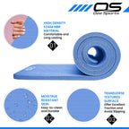 OZE SPORTS Yoga Mat, NBR Foam, Extra Thick, Non-Slip, High Density, Large, for Pilates, Gymnastics, HiiT and Fitness, with Free Carry Strap