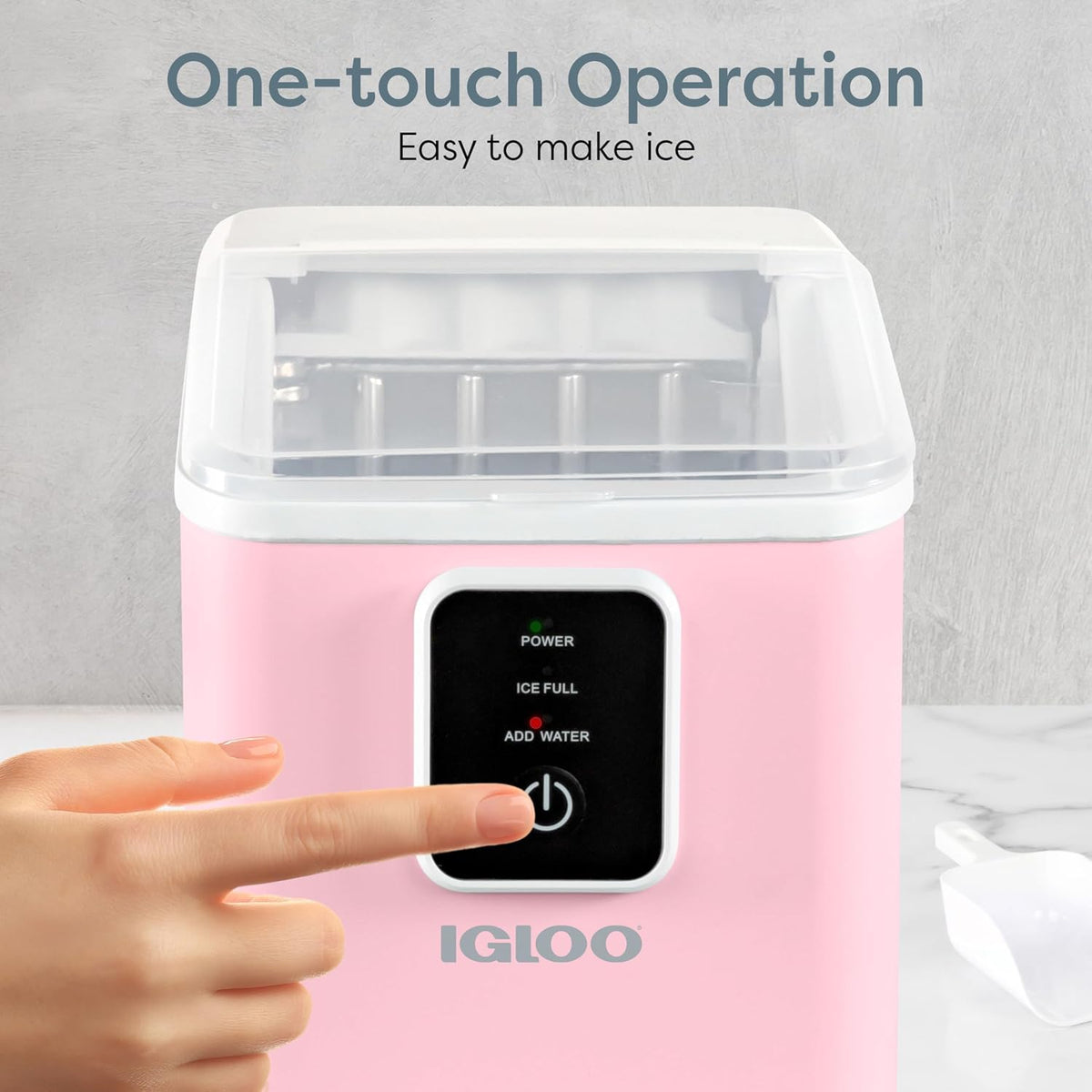 Igloo Ice Maker Countertop, Portable Ice Maker with Handle, 26lbs, Black