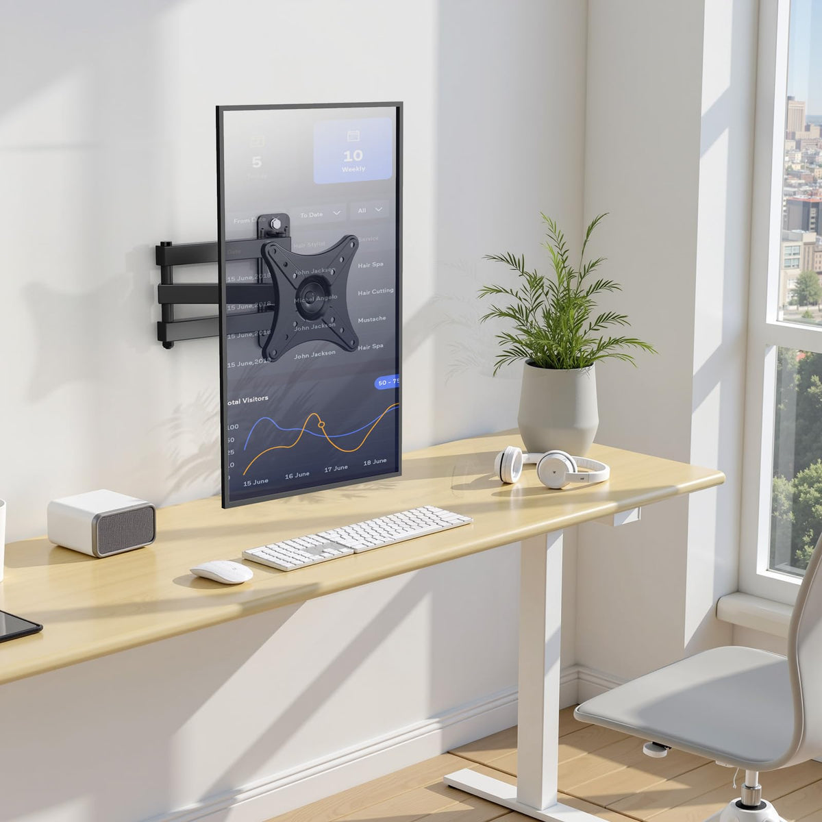 IWORBOARD 24 32 40 42 inch Fixed TV Monitor Wall Mount for 14-42 inch LED LCD Screen,Low Profile Small RV TV Mount, Easy Slim Flat Wall Bracket, Max VESA 200x200mm, 66lbs, Single Stud