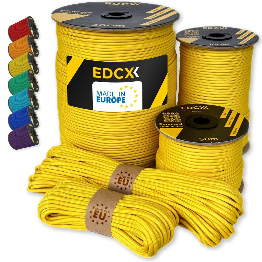 Paracord 550 4mm, 35+ Solid Colors (10m, 15m, 30m, 50m, 100m, 300m)
