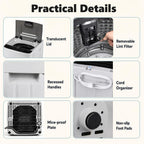 COSTWAY 8.8LBS Portable Washing Machine, Full-Automatic w/Drain Pump, White