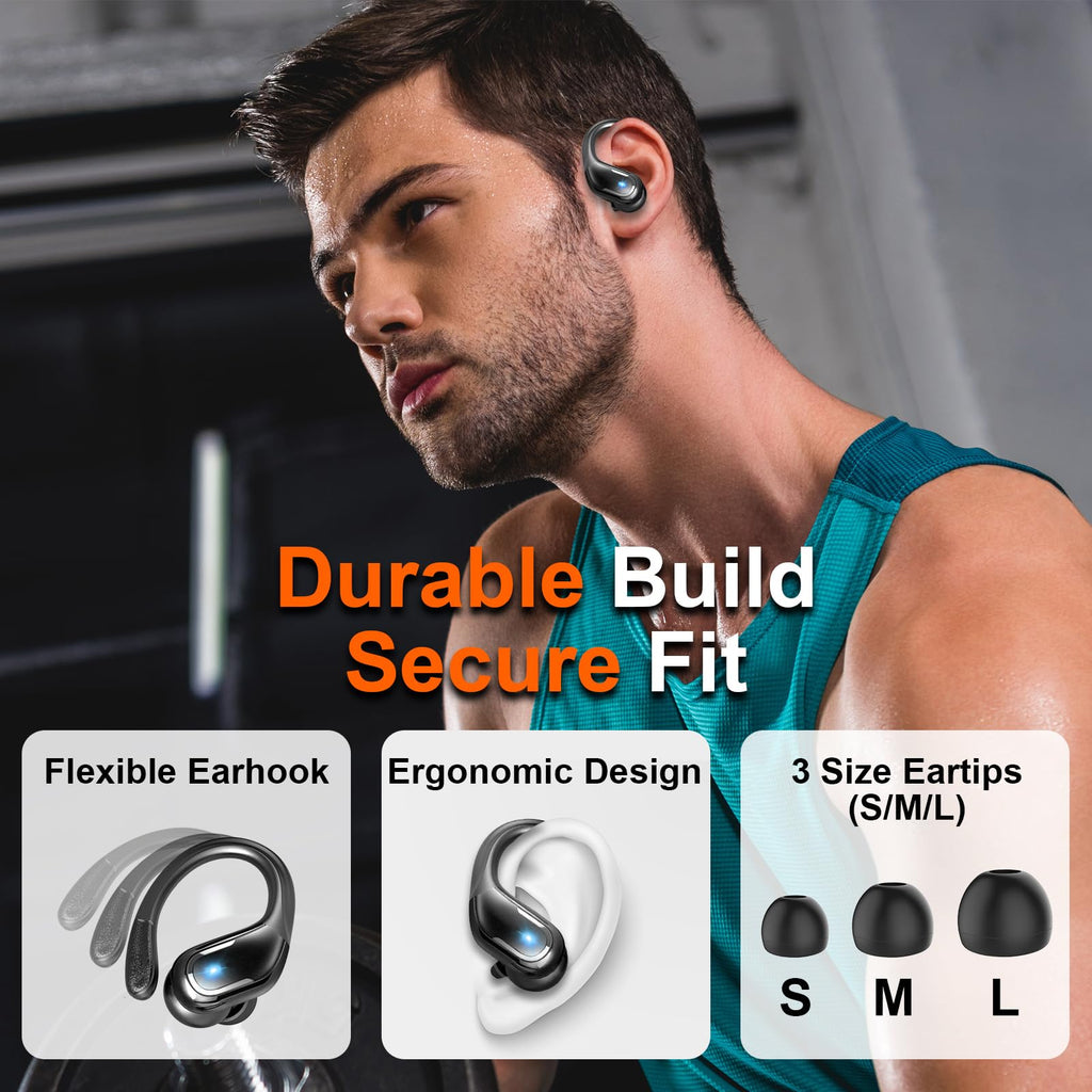 Wireless Earbuds Sports, 75Hrs Bluetooth 5.4 Headphones, Bass Hi-Fi Stereo