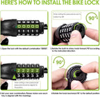 SPGOOD Bike Lock with Combination, Bicycle Lock with Chain(Camouflage)