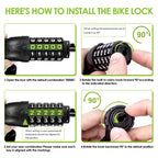 SPGOOD Bike Lock with Combination, Bicycle Lock with Chain(Camouflage)