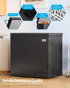 TABU 12.0 Cubic Feet Chest Freezer, Large Freestanding Deep Freezer, Black