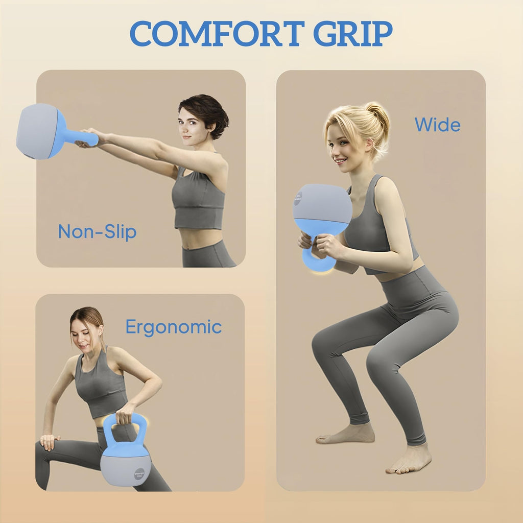 SPORTNOW 4/6/8/10/12kg Soft Kettlebell with Non Slip Handle Grey