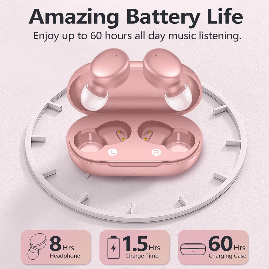MOZOTER Mini Wireless Earbuds Bluetooth 5.3 in Ear Headphones Headsets