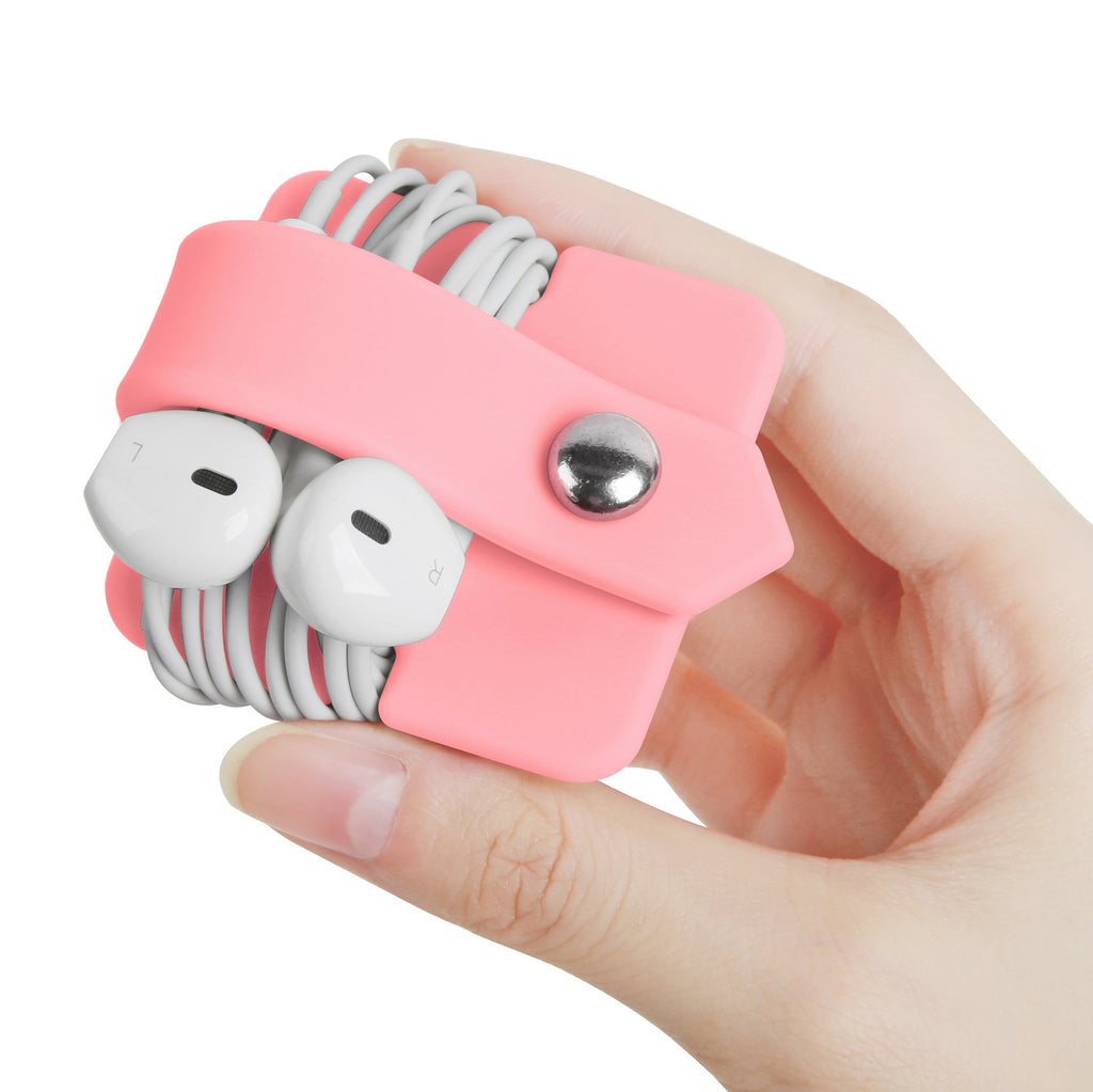 Portable Electronic Device Cover Cord Organizer for Earphones, Yellow