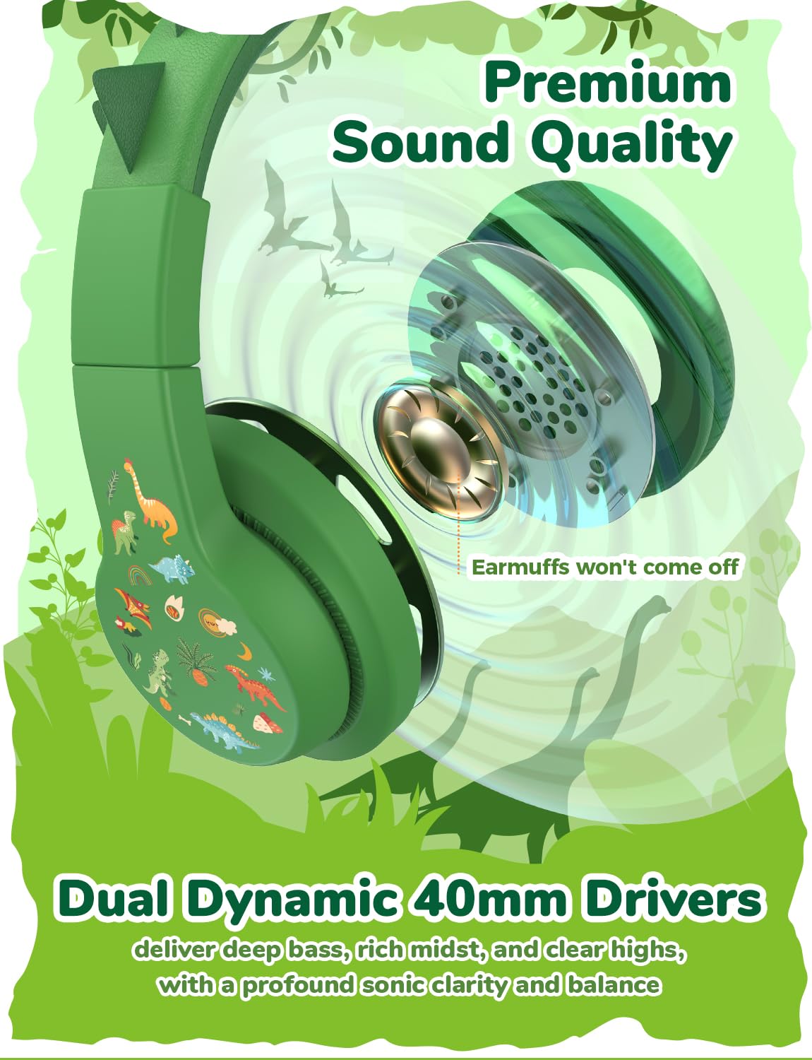 iClever HS19 Kids Headphones with Cord, Toddler Headphones for Boys Girls
