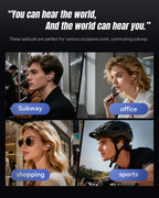 Kinglucky Clip-On Earbuds Gen 3, Open-Ear Wireless Bluetooth 6.0 Headphones with Mic, Secure Fit for Small Ears & Glasses Wearers, 50H Playtime, LED Digital Display, ENC, IPX5 Waterproof(Balck)