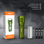 LE LED Torch, LE1000 Powerful Handheld Flashlight, Adjustable Focus, 4 PCs