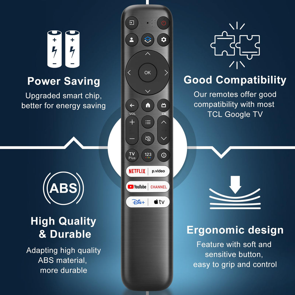 Only for TCL Google TV Remote Control Replacement, Responsive, No Setup