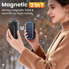 Hand Warmers, 2 Pack Magnetic Electric Handwarmer, 6000mAh USB Hand Warmers Rechargeable, 4 Heat Settings, LED Digital Display, Suitable for Outdoor Indoor - Hunt, Camp, Golf or Gift Giving