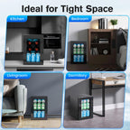 Electactic 48 Can Beverage Refrigerator,12 Bottle Wine Cooler with Seamless Stainless Steel & Glass Door, Digital Temperature Display, Countertop Mini Fridge for Soda, Wine or Beer, Silver