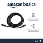Amazon Basics Toslink Digital Optical Audio Fiber Optic Cable, Multi-Channel, for Sound Bar, Audio System, Home Theatre, Game Console, Blu-Ray Player, Gold-Plated Connectors, 6 Foot, Black