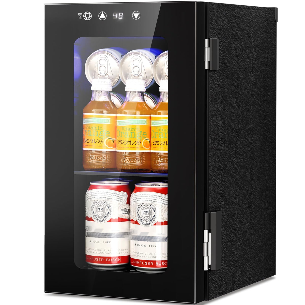 Antarctic Star 18L Mini Fridge Cooler 24Can, Beverage Refrigerator with Quiet Compressor, LED Light,Freestanding Small Fridge with Electronic Temperature Control for Home and Bar(40-61 ℉)