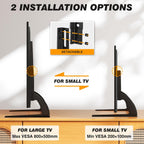 5Rcom Universal Tabletop TV Stand Base for 22-65 Inch Flat Screen TVs