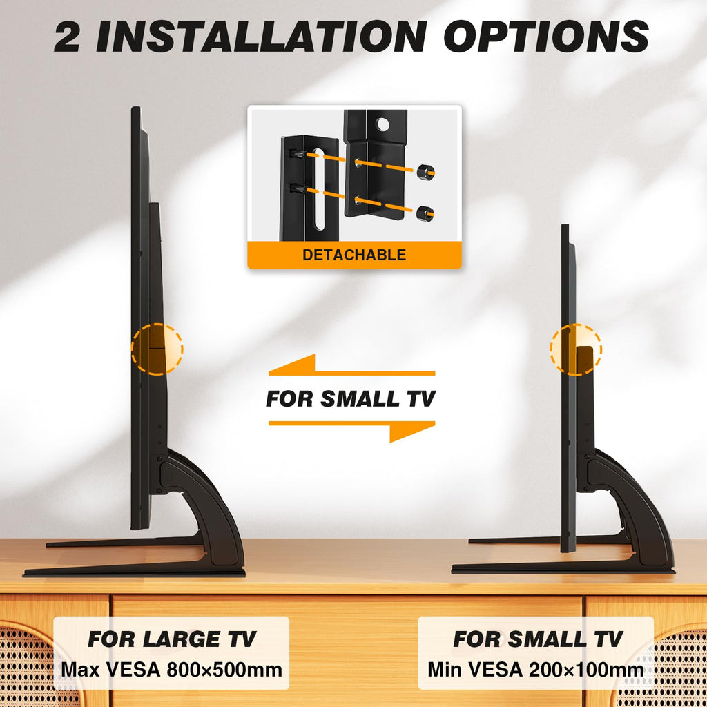 5Rcom Universal Tabletop TV Stand Base for 22-65 Inch Flat Screen TVs