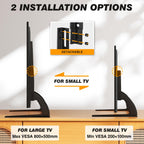 5Rcom Universal Tabletop TV Stand Base for 22-65 Inch Flat Screen TVs