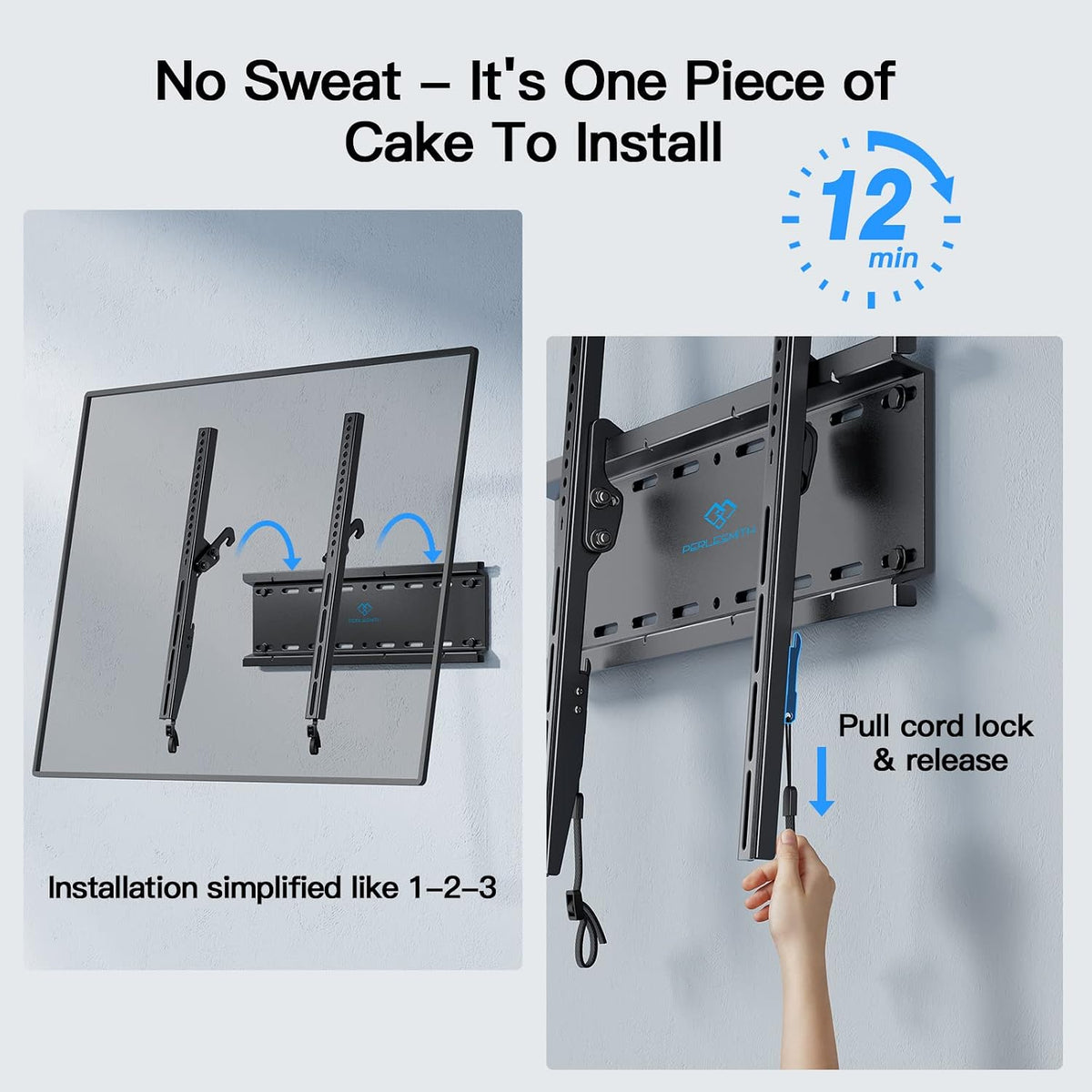 PERLESMITH Tilting TV Wall Mount for 23–60 inch TVs up to 115 lbs
