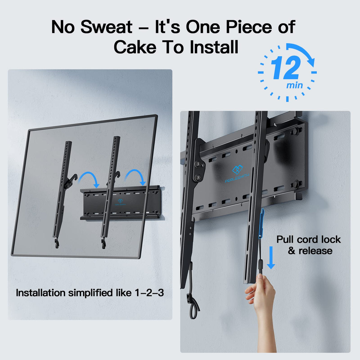 PERLESMITH Tilting TV Wall Mount for 23–60 inch TVs up to 115 lbs
