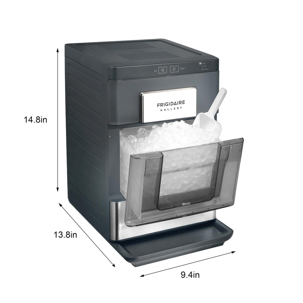 FRIGIDAIRE Gallery Countertop Crunchy Chewable Nugget Ice Maker, 33lbs per Day, Auto Self Cleaning, Grey