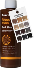 Furniture Clinic Wood Stain (Dark Oak) – Fast Drying, Highly Concentrated, and Easy-to-Apply Wood Stain for All Indoor & Outdoor Wood – Water Based & Non-Toxic – 250ml