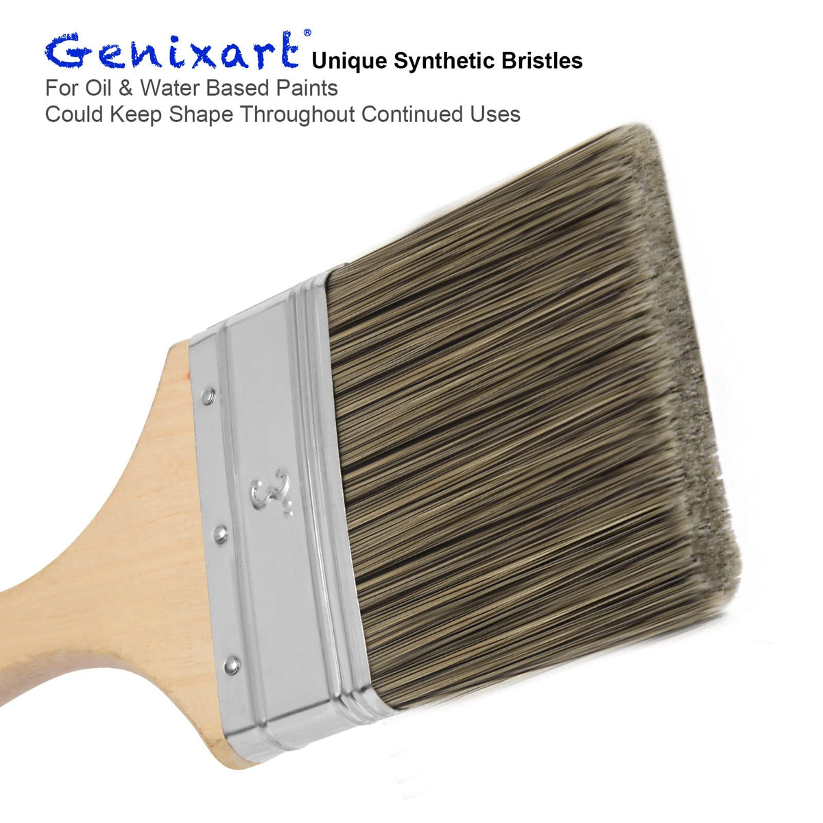 Genixart Double Thick Chip Paint Brush, Wood Stain Brush for Fence, 4 Inch