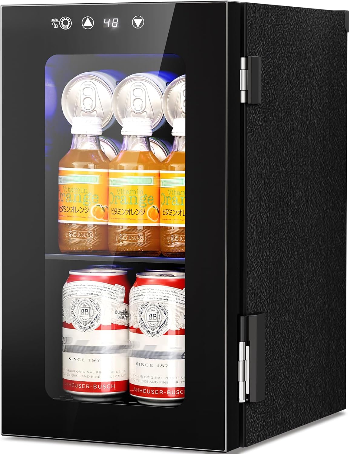 Antarctic Star Beverage Refrigerator Cooler 68 Can, Mini Fridge with Glass Door for Beer Drinks Wine,Freestanding Small Fridge with Electronic Temperature Control for Home and Bar,1.7 cu.ft
