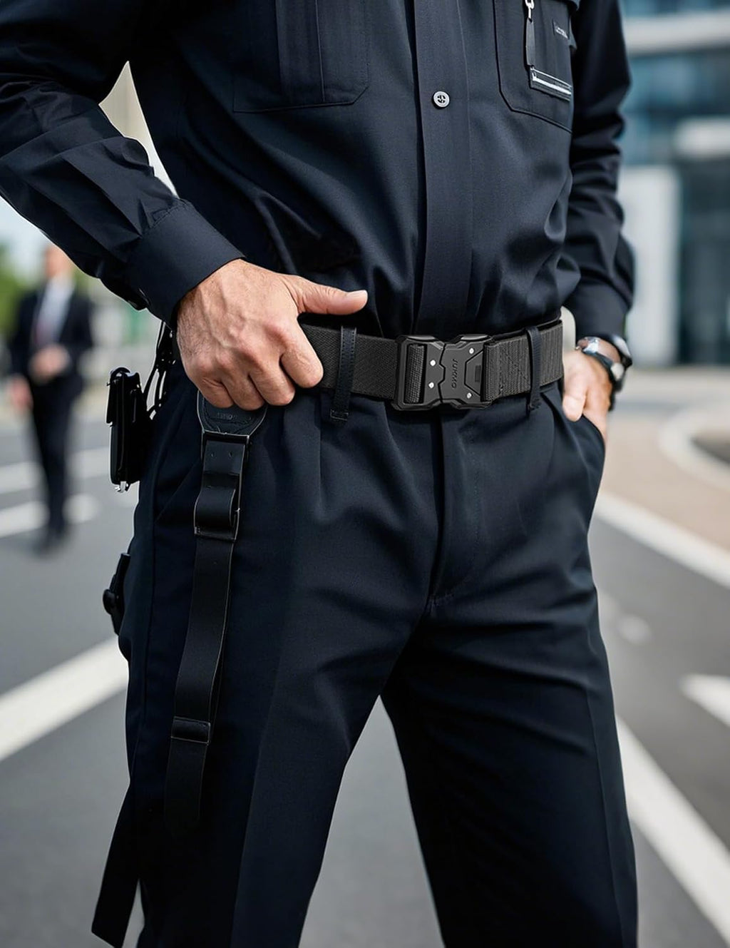 JUKMO Quick Release Tactical Belt, Military Work 1.5" Nylon Web Hiking Belt