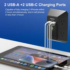 Multi Plug Wall Outlet Night Light, POWRUI 6 Outlet Extender & 3 USB Ports