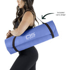 OZE SPORTS Yoga Mat, NBR Foam, Extra Thick, Non-Slip, High Density, Large, for Pilates, Gymnastics, HiiT and Fitness, with Free Carry Strap