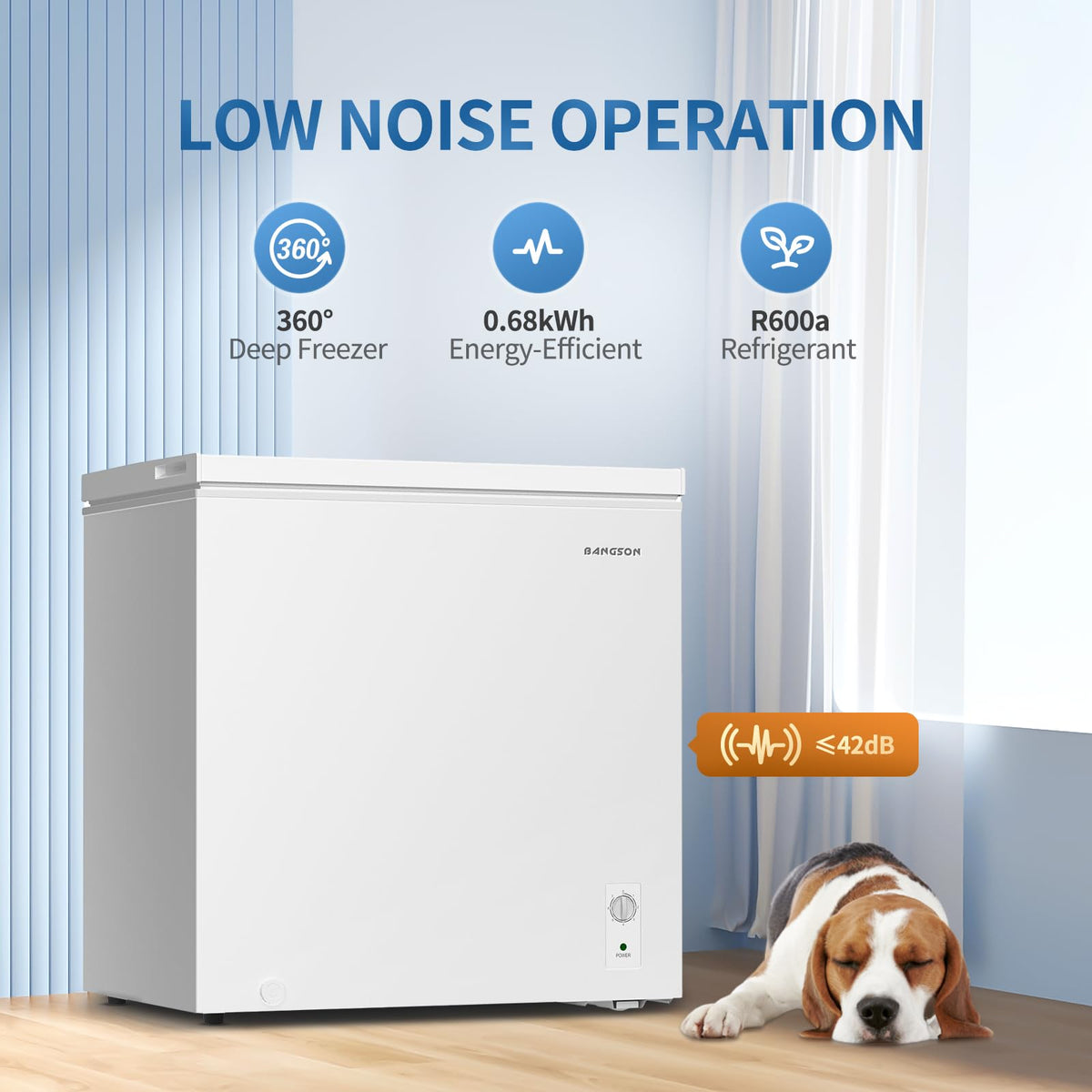 BANGSON 3.5 Cu.Ft Chest Freezer for Apartment, White