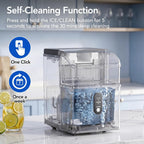 Electactic Nugget Ice Maker Countertop, 35Lbs/24H, Ready in 7 Mins Pebble Ice Maker Machine, Self-Cleaning Pellet Ice Maker with Ice Scoop&Basket, Countertop Sonic Ice Makers for Home, Stainless Steel