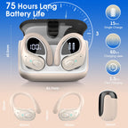Aptkdoe Wireless Earbuds 75H Bluetooth 5.4 Sport Headphones with Earhooks