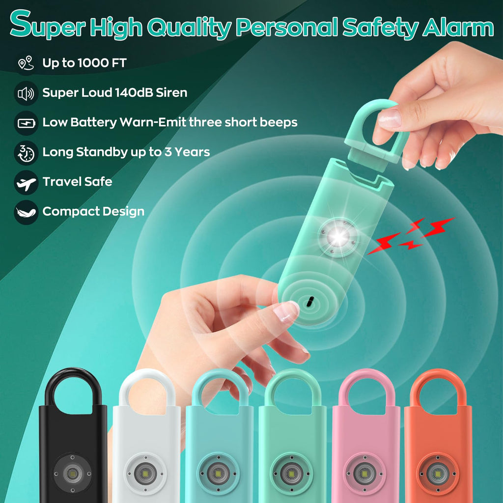 Fauxomor 140dB Personal Safety Alarm for Women 3pack Self Defense Keychain