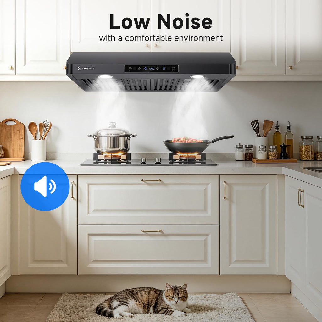 AMZCHEF 30" Under Cabinet Range Hood, 750CFM Stainless Steel Vent Hood