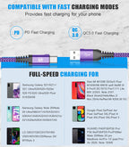 2-Pack 1M USB C Cable 3.1A Fast Car Charger Cable Compatible for iPhone 17 air 16 15 Plus Pro Max, Samsung Flip/Fold 7 6 5 4 3 S26 S25 S24 S10 S20 S21 S22 S23 A16/15/14/13/12 A35/A34 A56/55/54, Pixel